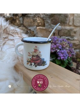 Enamel mug Christmas cookie 3 by jean-baptiste monge author illustrator ©™ tous droits réservés, reproduction interdite